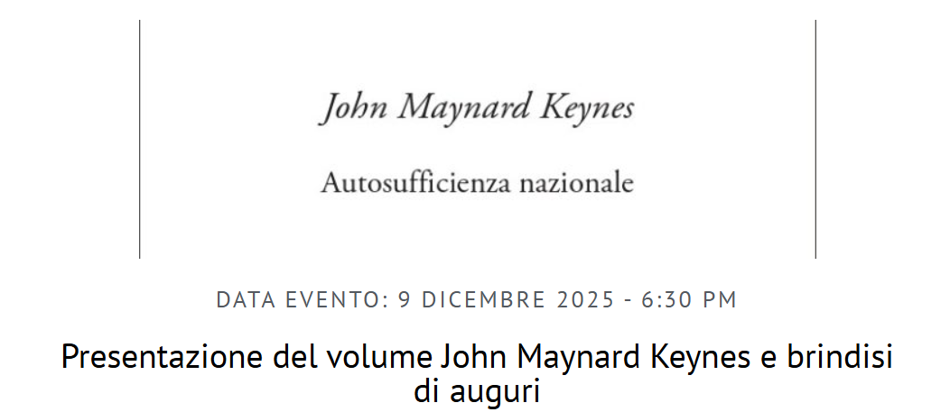Presentazione del volume John Maynard Keynes e brindisi di auguri